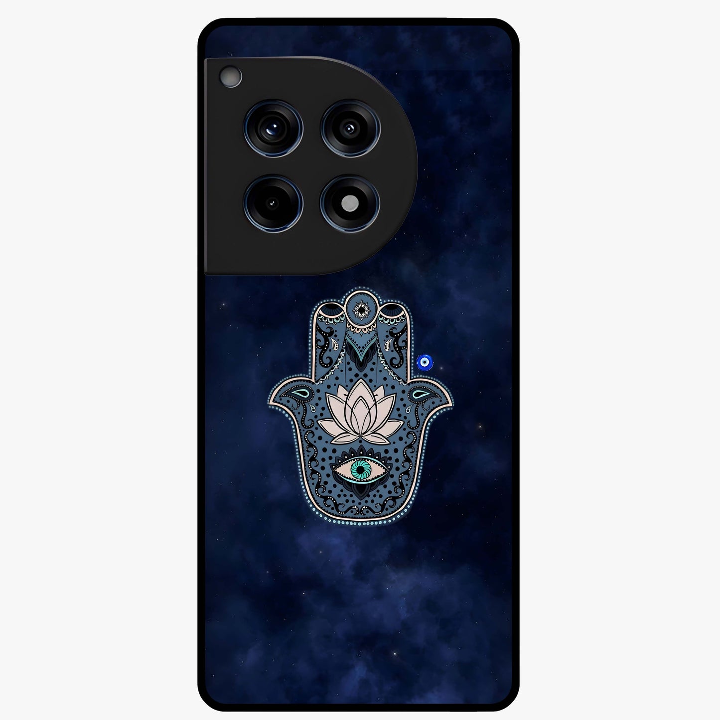 Mystic Calm Shield Glass Case for 1+12R serene front view featuring symbolic shield artwork in calming tones