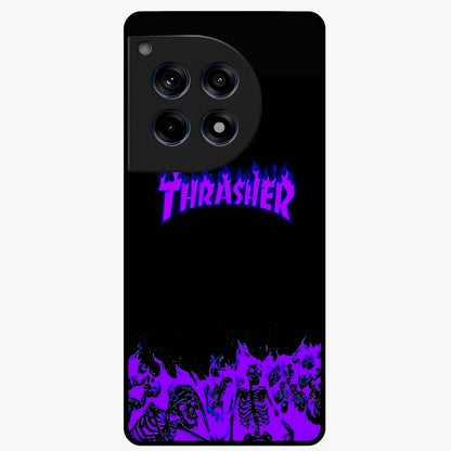 Neon Flame Riot Glass Case for 1+12R intense front view featuring blazing neon flame artwork