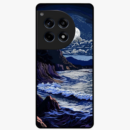 Night Moon Scenery Pattern Glass Case for 1+12R serene front view featuring moonlit landscape pattern artwork