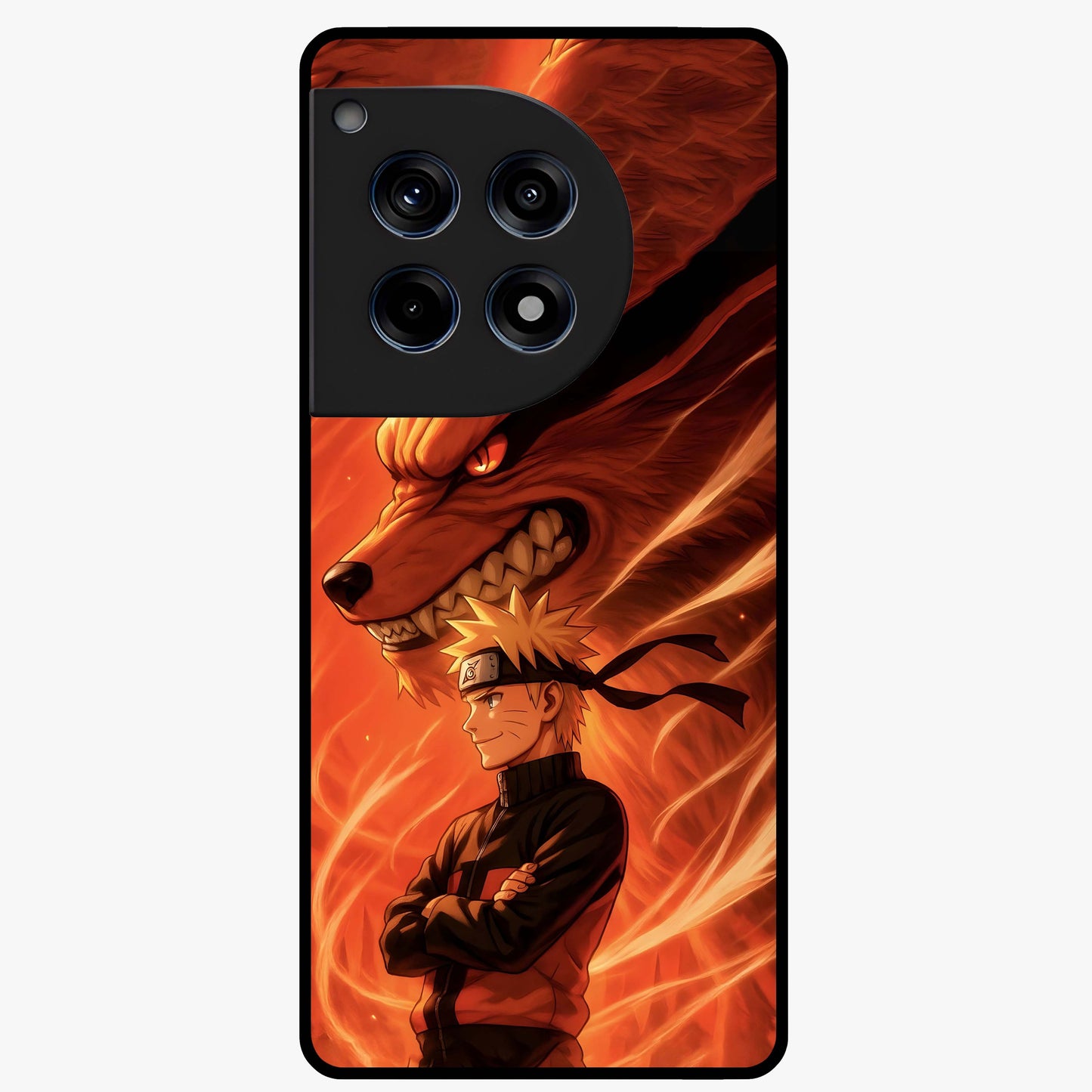 Nine Tails Legacy Glass Case for 1+12R powerful front view featuring legendary fox inspired artwork