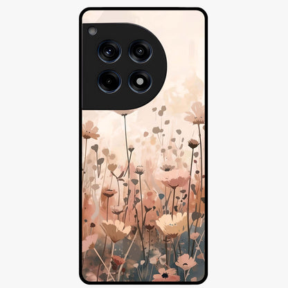 Pastel Wildflowers Glass Case for 1+12R cheerful front view featuring colorful wildflower artwork in pastel tones