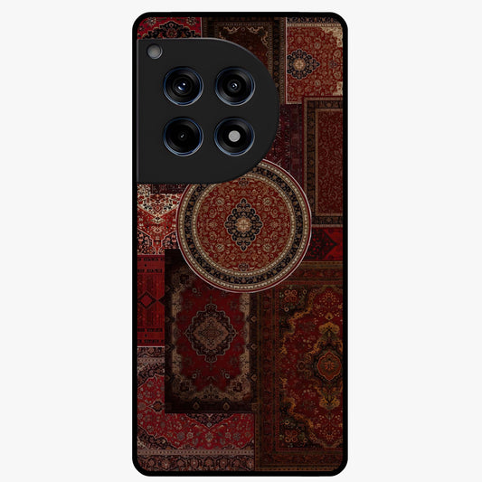 Persian Heritage Collage Glass Case for 1+12R rich front view featuring intricate Persian inspired collage artwork