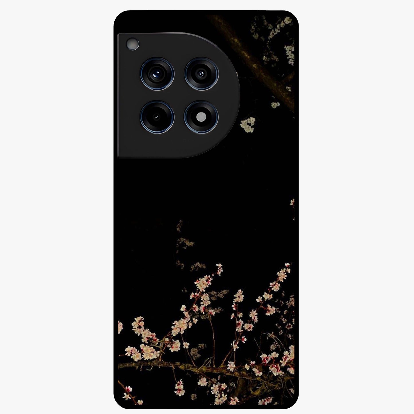 Petal Moon Light With Custom Name Glass Case for 1+12R graceful front view featuring floral artwork under moonlight with personalized name design