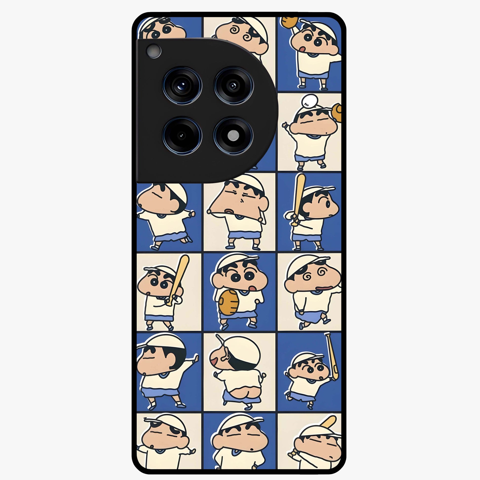 Playful Shin Swing Glass Case for 1+12R lively front view featuring animated character artwork with playful theme