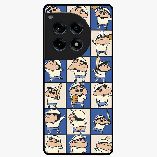 Playful Shin Swing Glass Case for 1+12R lively front view featuring animated character artwork with playful theme
