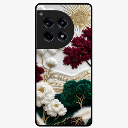 Radiant Bloom Elegance Glass Case for 1+12R elegant front view featuring luminous floral artwork