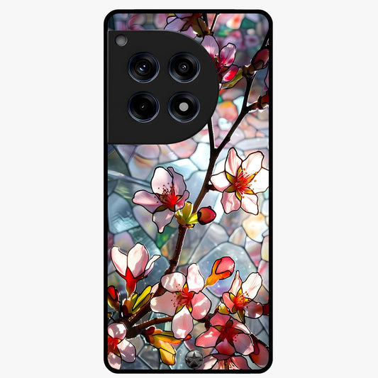 Radiant Bloom Glow Glass Case for 1+12R vibrant front view featuring glowing floral artwork in warm tones