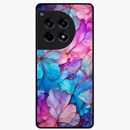 Radiant Floral Whirl Glass Case for 1+12R artistic front view featuring swirling floral artwork