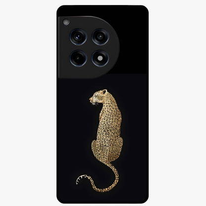 Regal Leopard Glass Case for 1+12R bold front view featuring majestic leopard artwork with rich tones