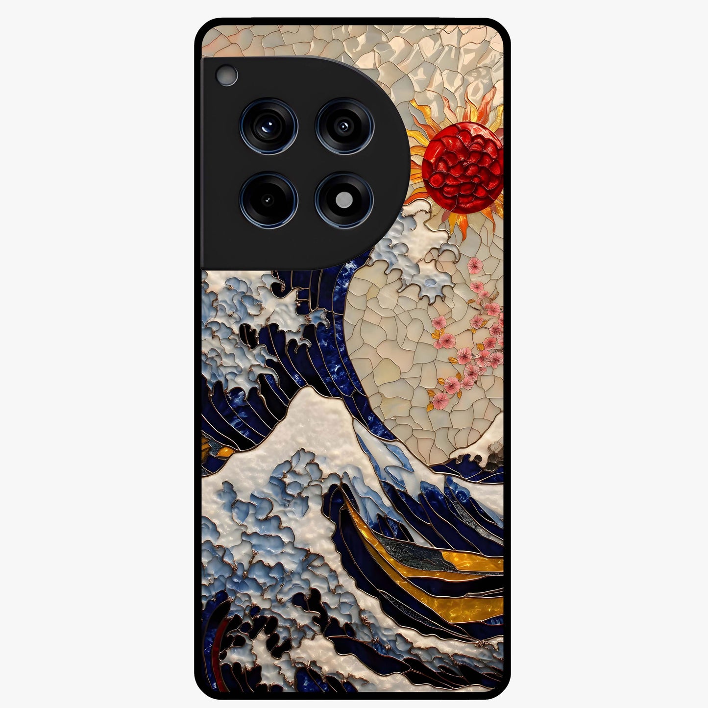 Rising Wave Glory Glass Case for 1+12R dynamic front view featuring powerful wave inspired artwork