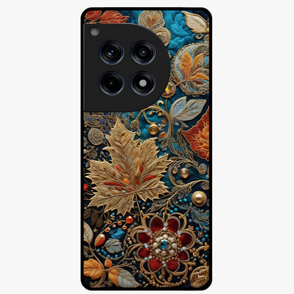 Royal Jewel Garden Glass Case for 1+12R luxurious front view featuring ornate floral artwork with jewel accents