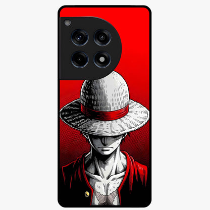 Scarlet Pirate Resolve Glass Case for 1+12R bold front view featuring pirate themed artwork in red hues