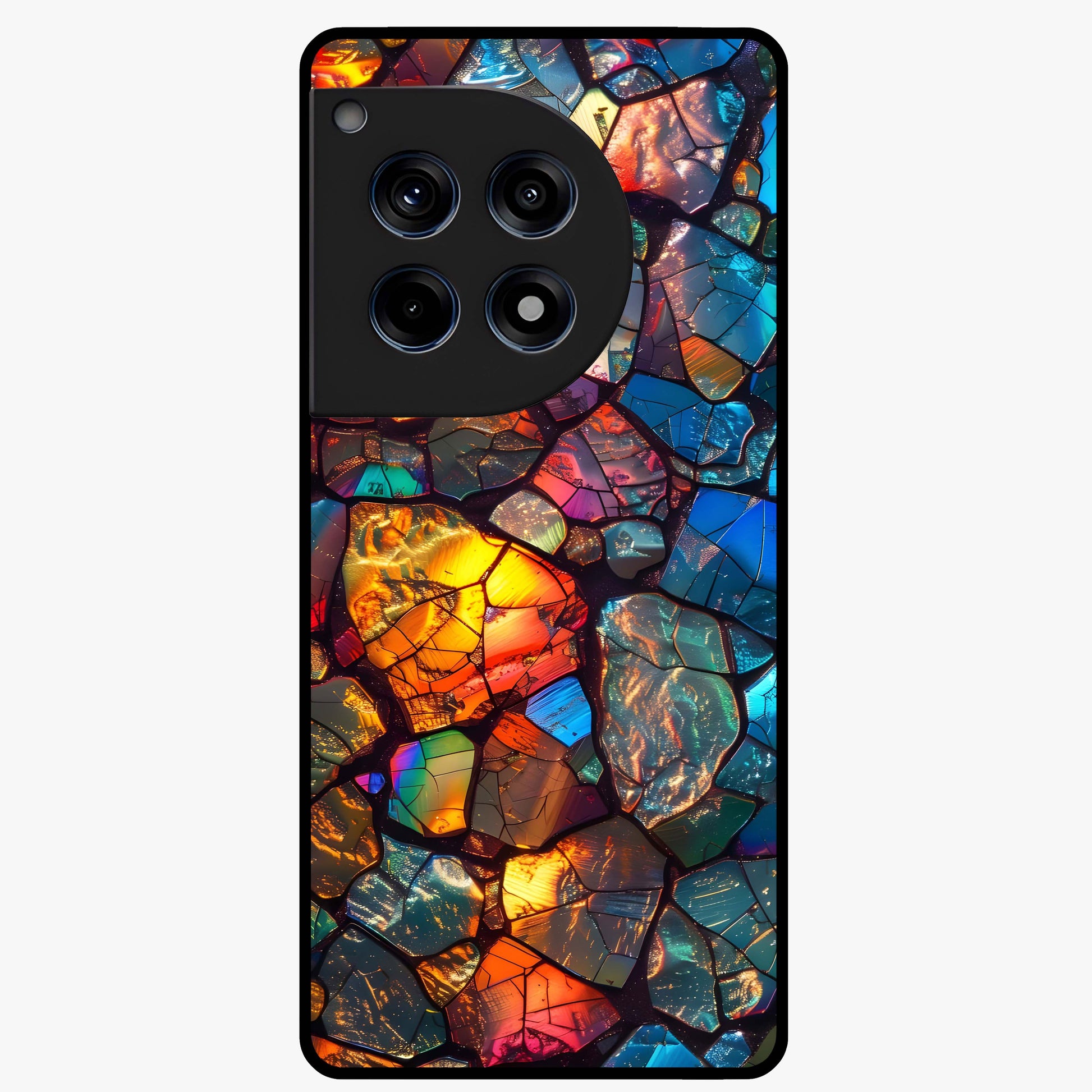 Shattered Light Glass Case for 1+12R artistic front view featuring abstract broken light inspired artwork