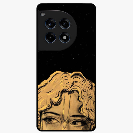Shri Krishna Art Glass Case for 1+12R devotional front view featuring detailed Krishna inspired artwork