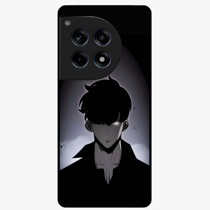 Silent Shadow Awakening Glass Case for 1+12R intense front view featuring dark warrior inspired artwork