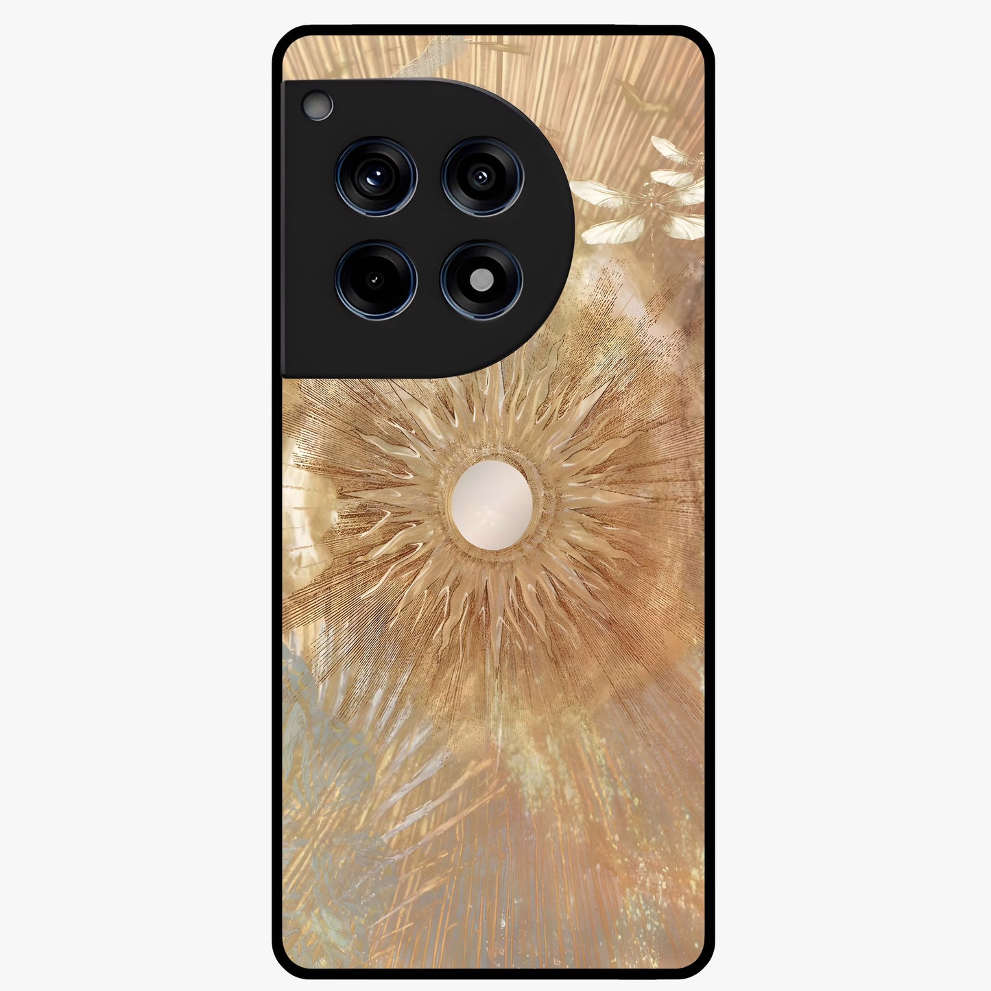 Silken Whirl Glass Case for 1+12R elegant front view featuring smooth abstract swirl artwork