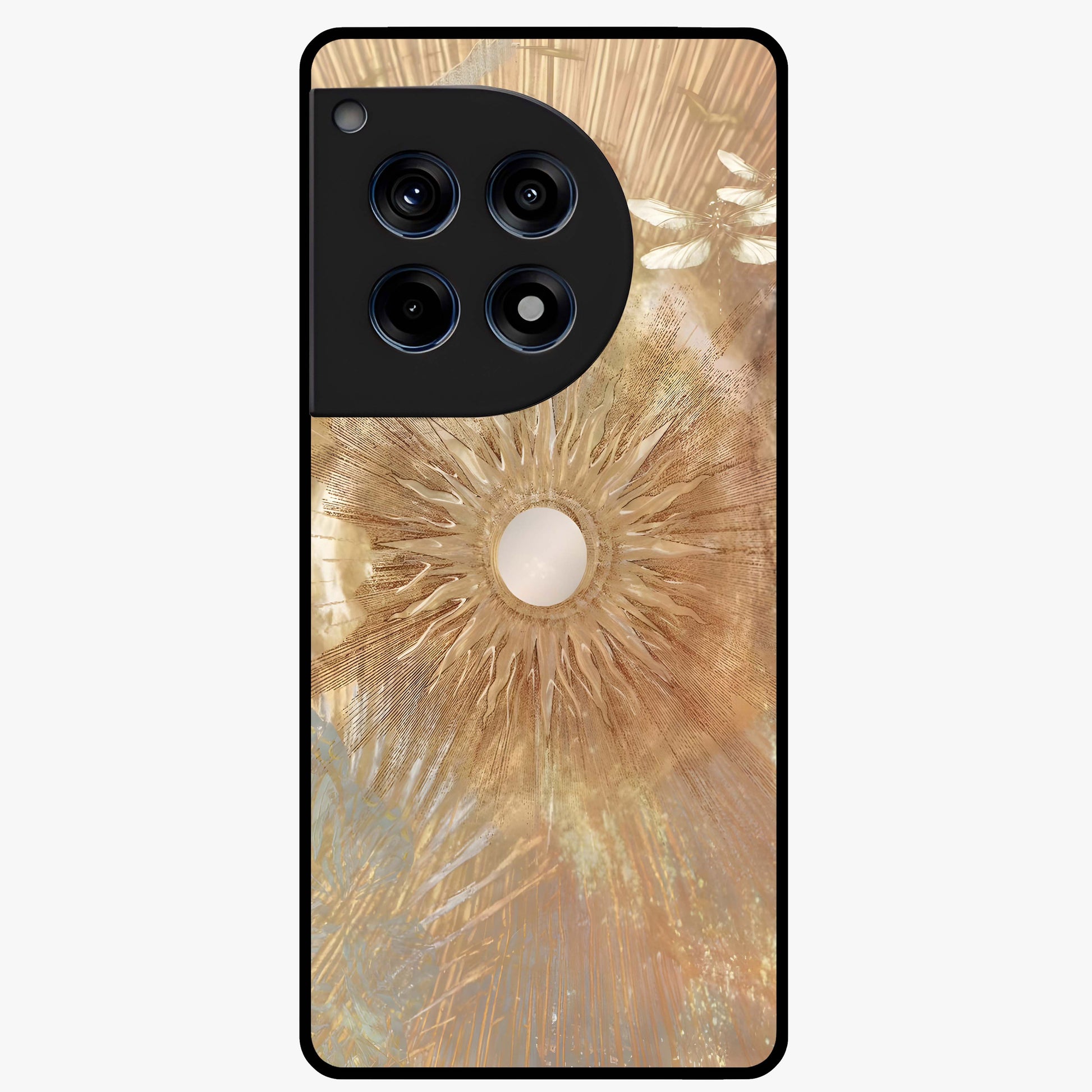 Silken Whirl Glass Case for 1+12R elegant front view featuring smooth abstract swirl artwork