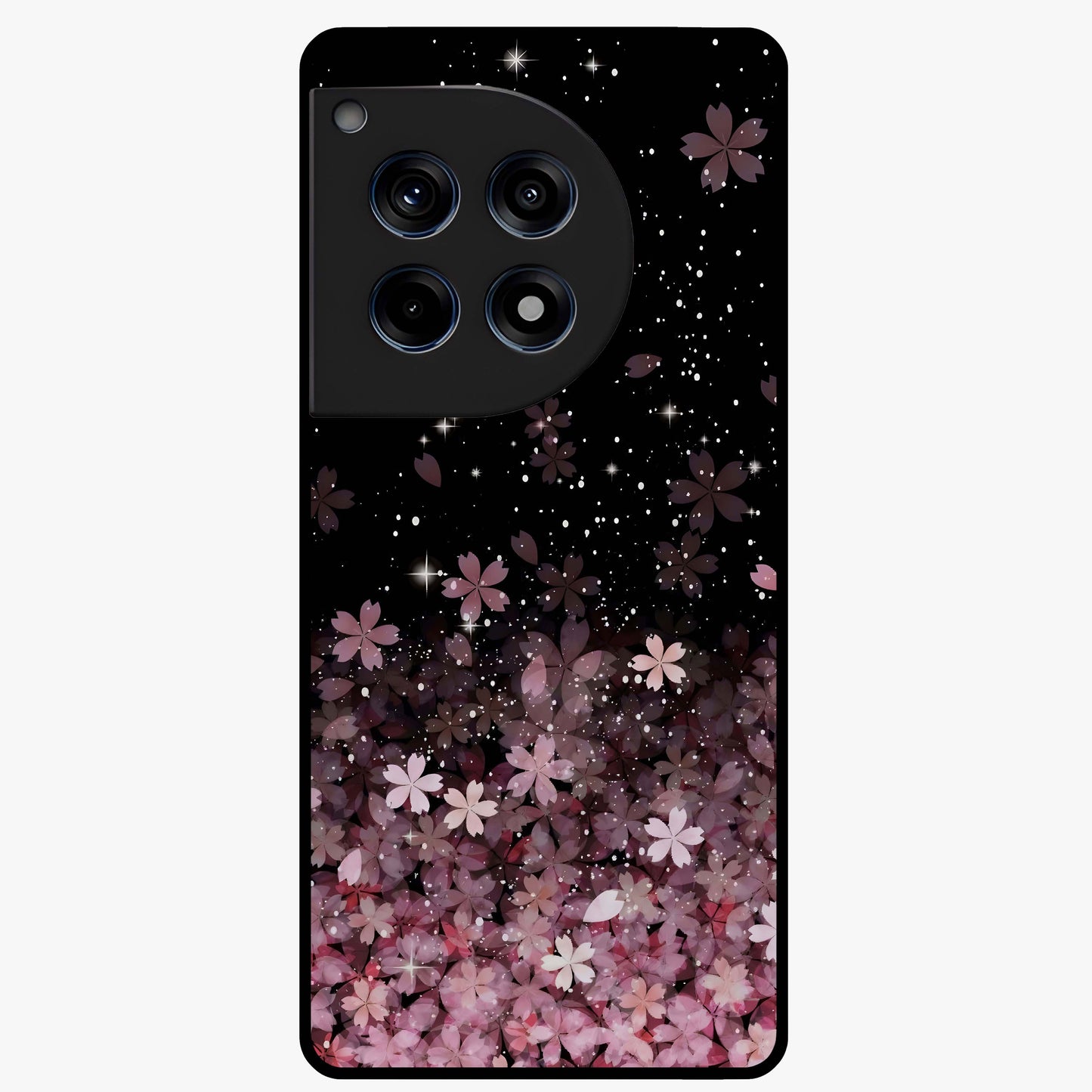 Small Starry Flowers Glass Case for 1+12R charming front view featuring tiny floral artwork with star accents