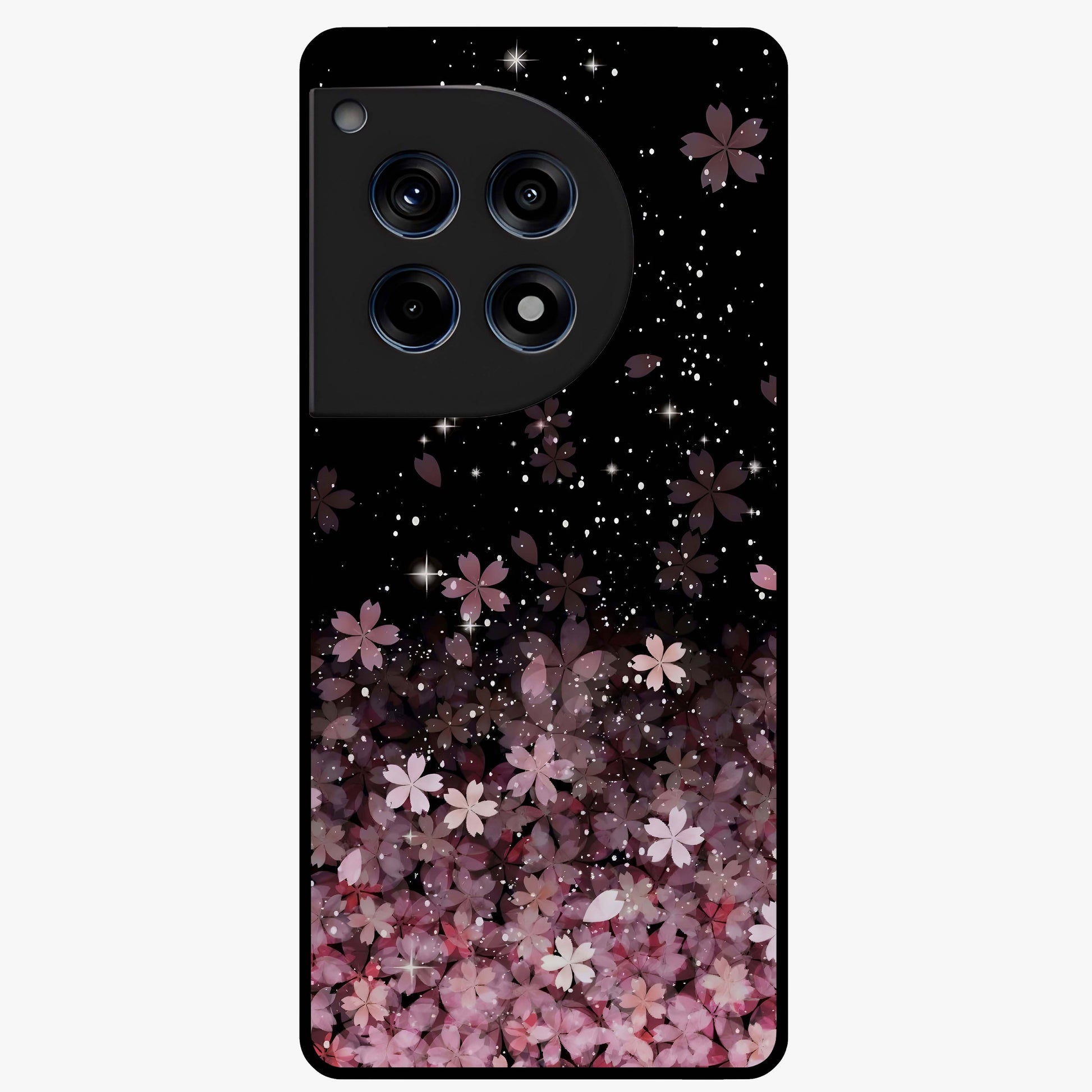 Small Starry Flowers Glass Case for 1+12R charming front view featuring tiny floral artwork with star accents