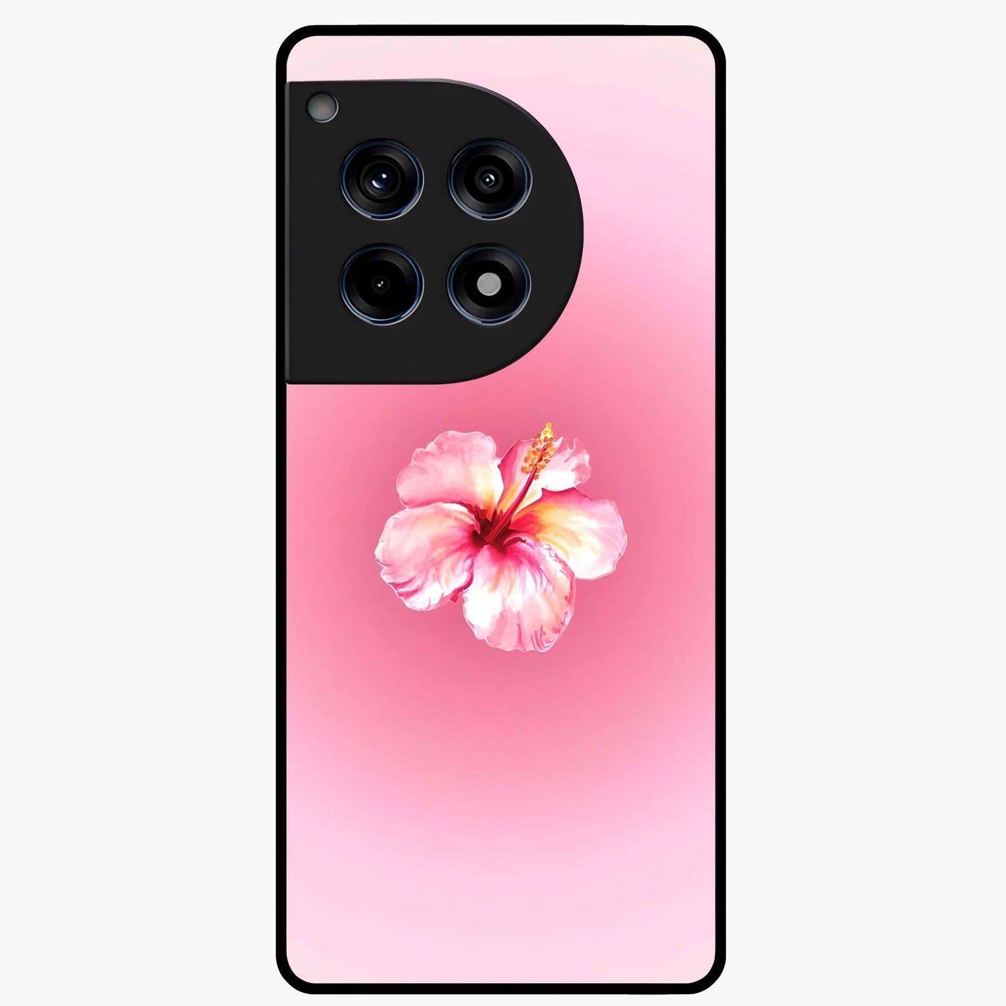 Soft Petal Serenity Glass Case for 1+12R elegant front view featuring gentle floral artwork in muted tones