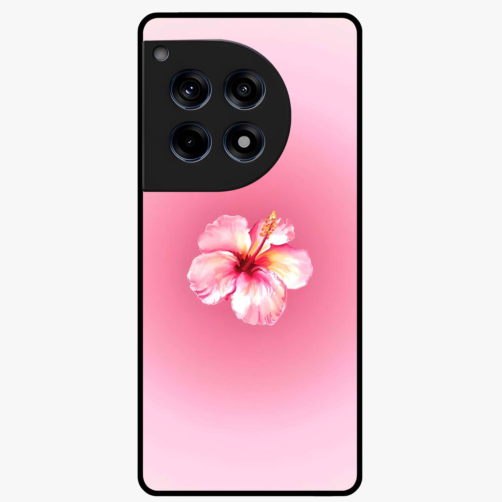 Soft Petal Serenity Glass Case for 1+12R elegant front view featuring gentle floral artwork in muted tones