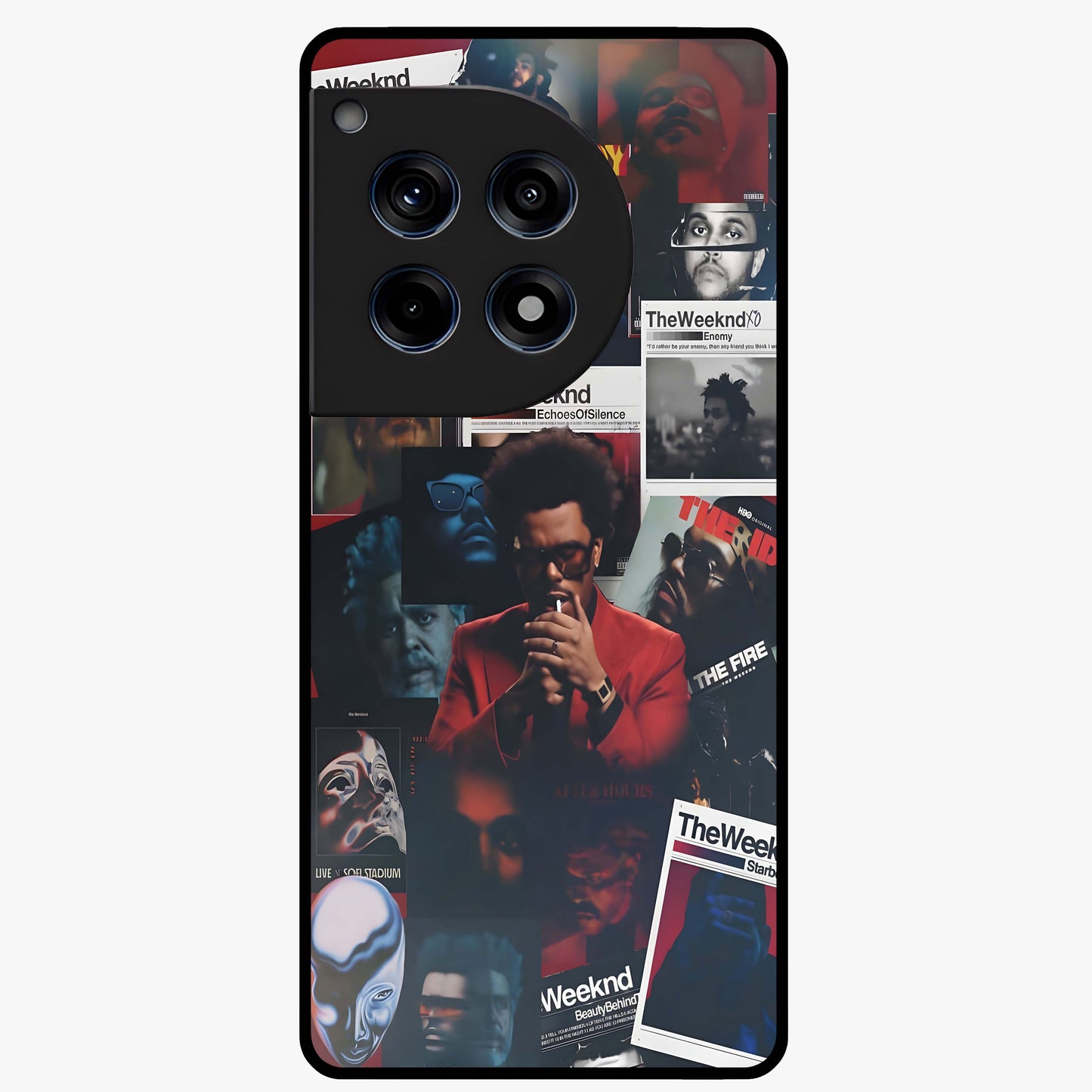 The Weeknd Glass Case for 1+12R stylish front view featuring music inspired artistic artwork