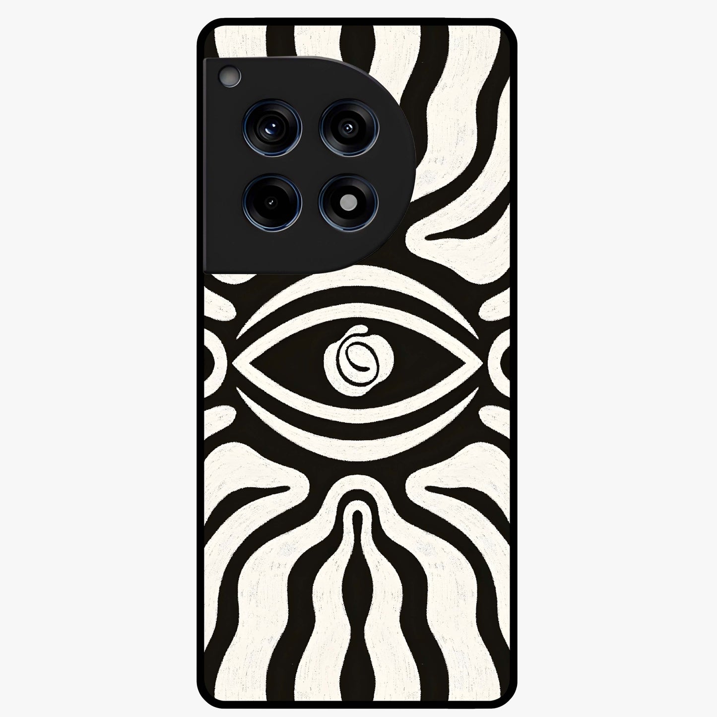 Trancewave Illusion Art Glass Case for 1+12R vibrant front view featuring abstract illusion inspired artwork