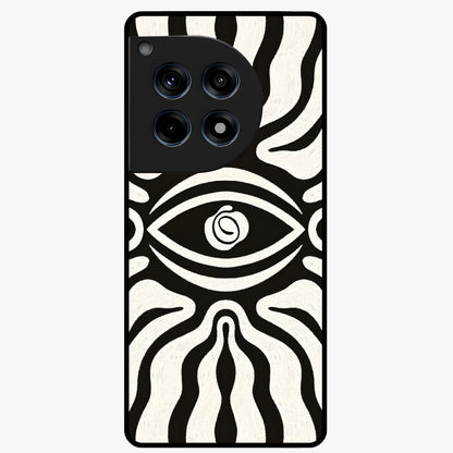 Trancewave Illusion Art Glass Case for 1+12R vibrant front view featuring abstract illusion inspired artwork