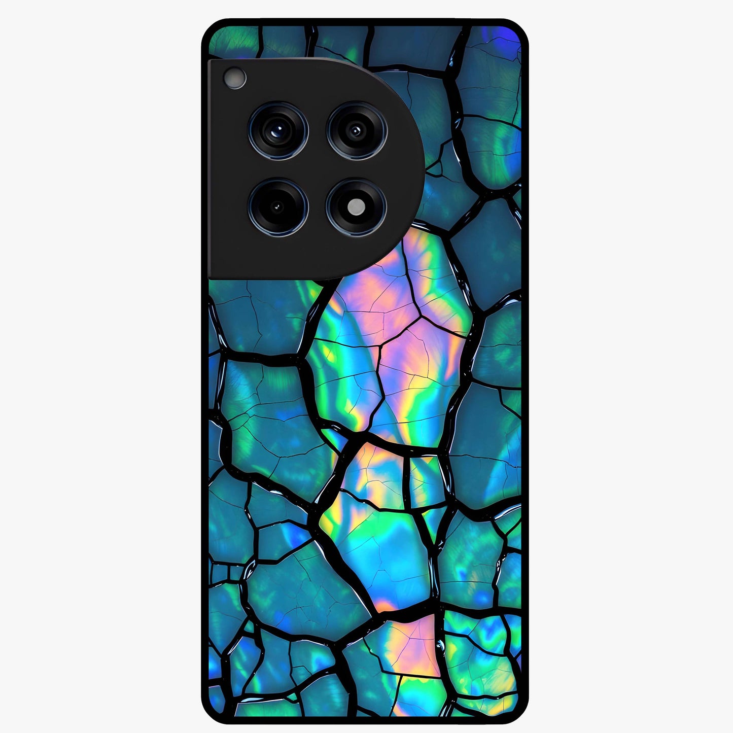 Tropical Wing Vibe Glass Case for 1+12R vibrant front view featuring wing inspired artwork with tropical colors
