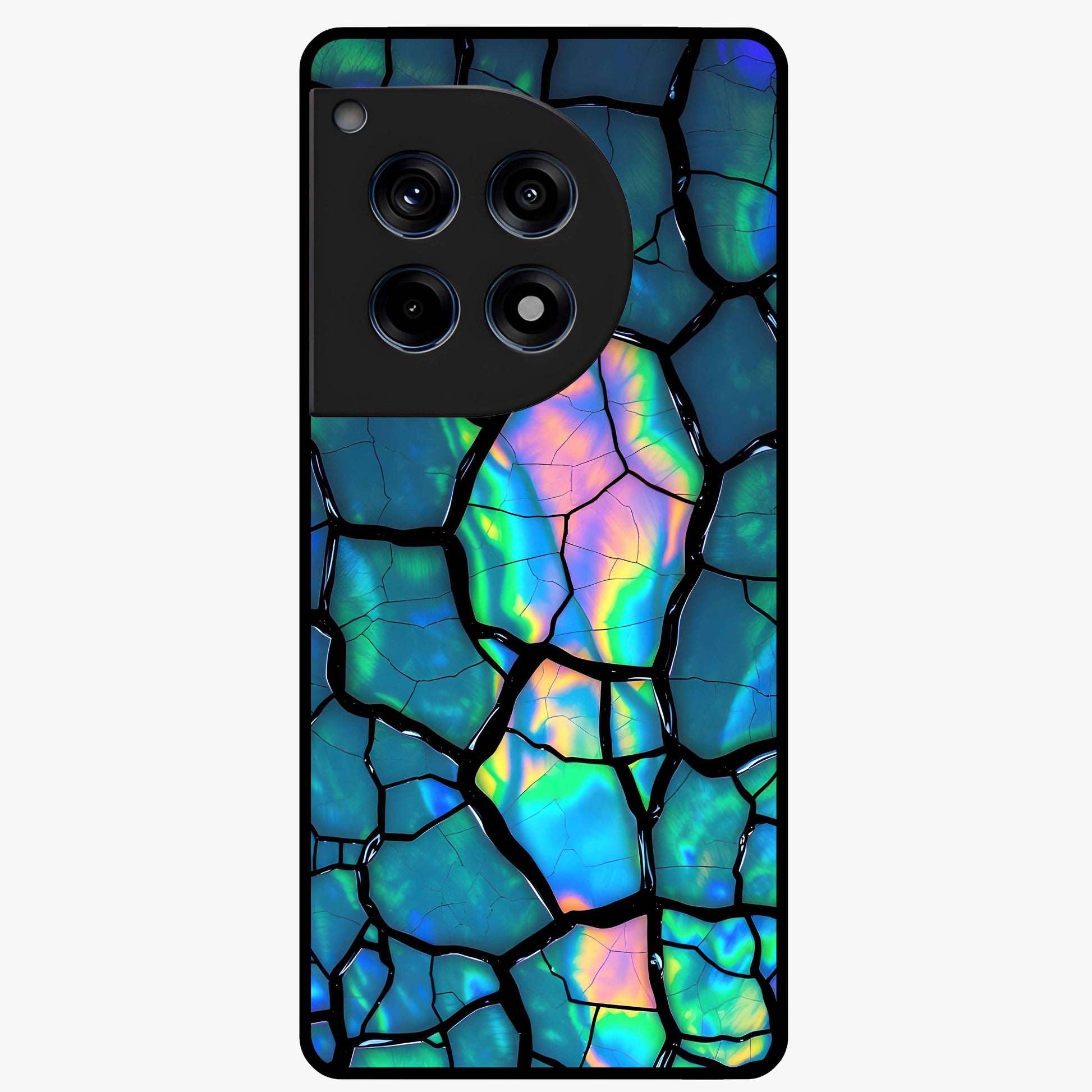 Tropical Wing Vibe Glass Case for 1+12R vibrant front view featuring wing inspired artwork with tropical colors