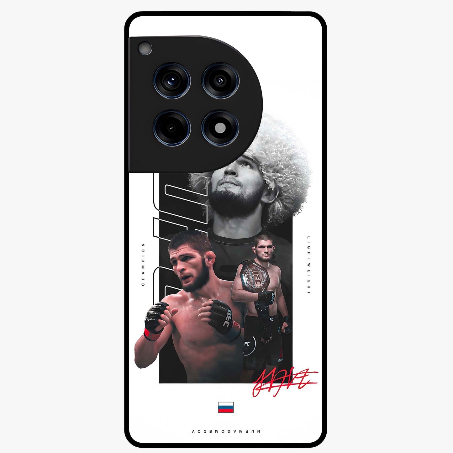 Unbeaten Warrior Legacy Glass Case for 1+12R powerful front view featuring fearless warrior inspired artwork