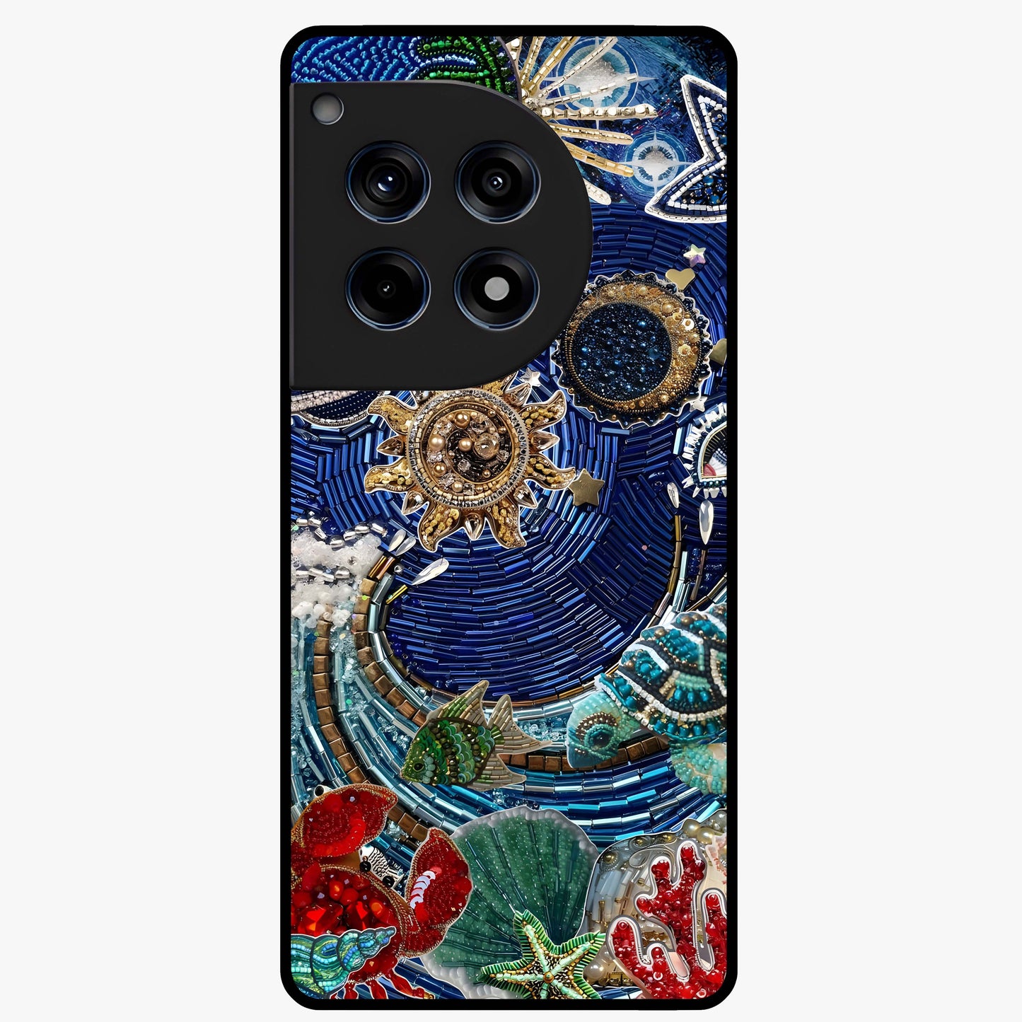 Universe Underwater Spark Glass Case for 1+12R imaginative front view featuring cosmic underwater themed artwork