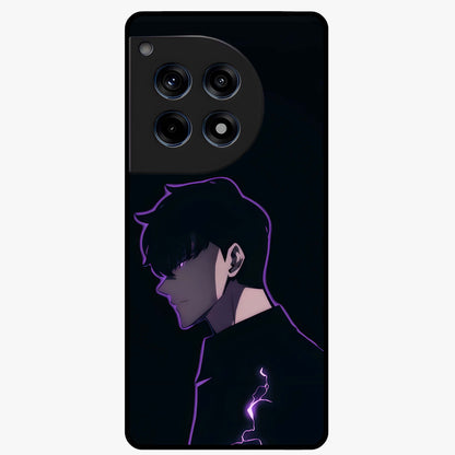 Void Lightning Phantom Glass Case for 1+12R electrifying front view featuring lightning inspired dark artwork