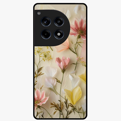Whispering Petals Glass Case for 1+12R graceful front view featuring subtle floral artwork with airy vibe