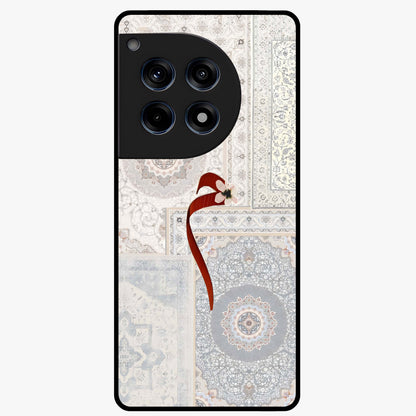 White Aesthetic Bow Glass Case for 1+12R clean front view featuring minimal bow artwork in soft white tones