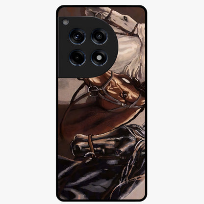 Wild Trio Gallop Glass Case for 1+12R powerful front view featuring three horses in motion with dynamic artwork
