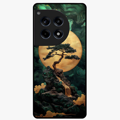Zen Moon Rise Glass Case for 1+12R tranquil front view featuring rising moon artwork in minimalist style