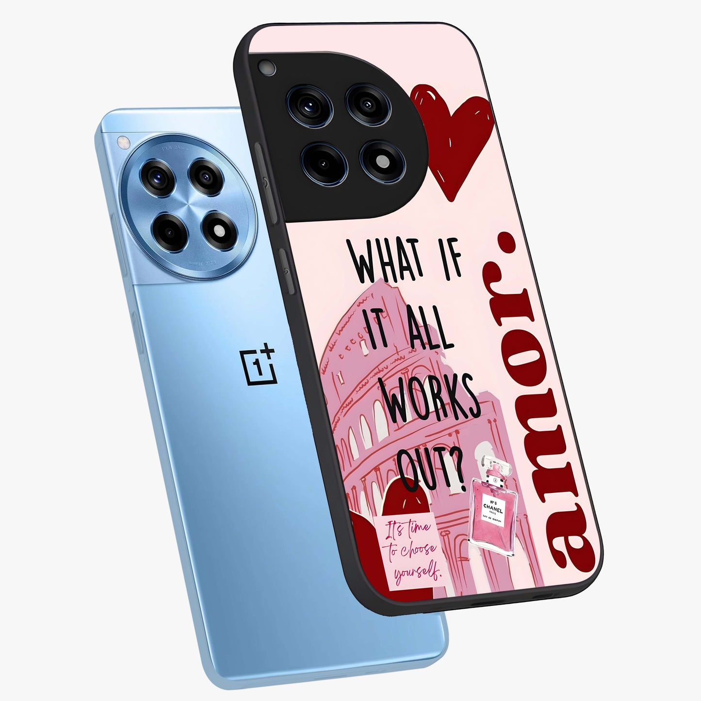 Amor Memory Scrapbook Glass Case for OnePlus 12R |1+12R