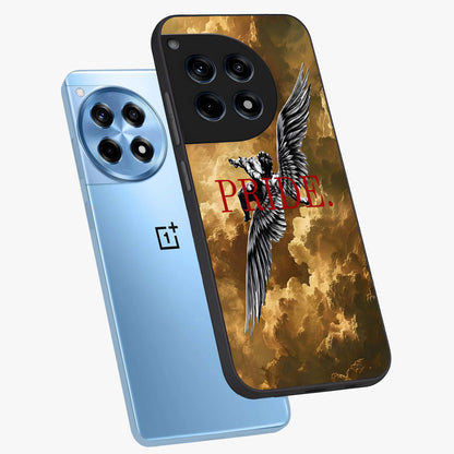 Celestial Fallen Pride Glass Case for 1+12R angled mockup showcasing glossy glass finish and intense night sky detailing