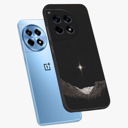 Cosmic Dream Night Glass Case for 1+12R angled mockup showcasing glossy finish and rich midnight gradients