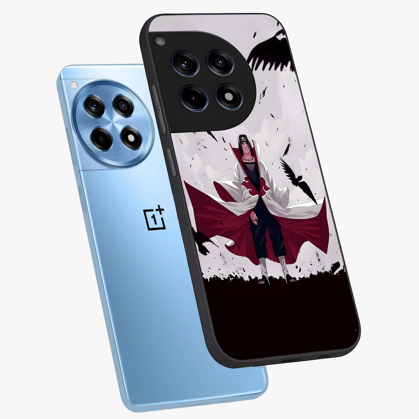 Crimson Crow Ascension Glass Case for 1+12R angled mockup showcasing glossy finish and dramatic gothic design