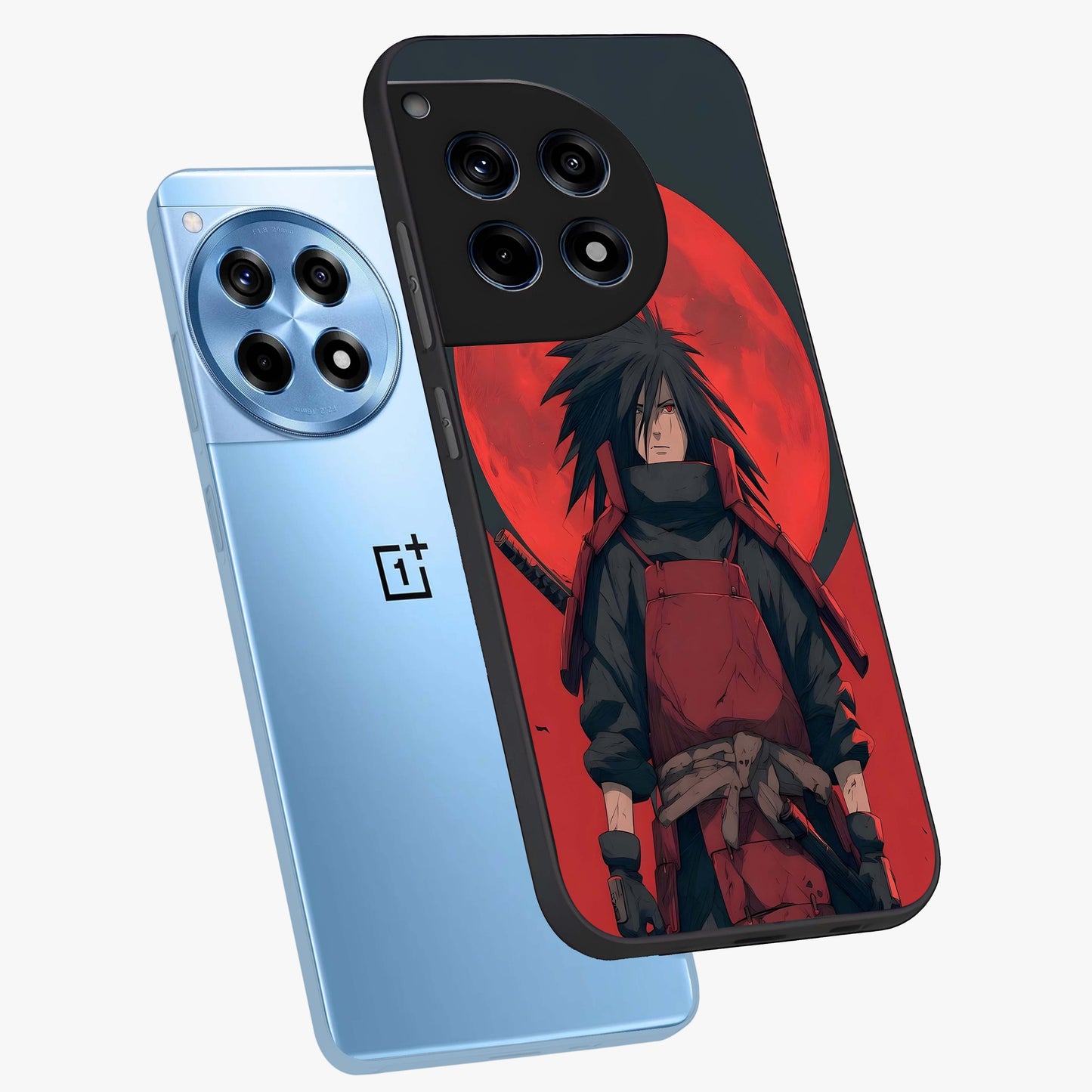 Crimson Moon Warlord Glass Case for 1+12R angled mockup showcasing glossy finish and intense dark red tones