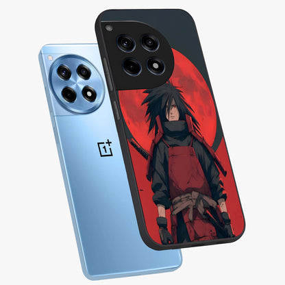 Crimson Moon Warlord Glass Case for 1+12R angled mockup showcasing glossy finish and intense dark red tones