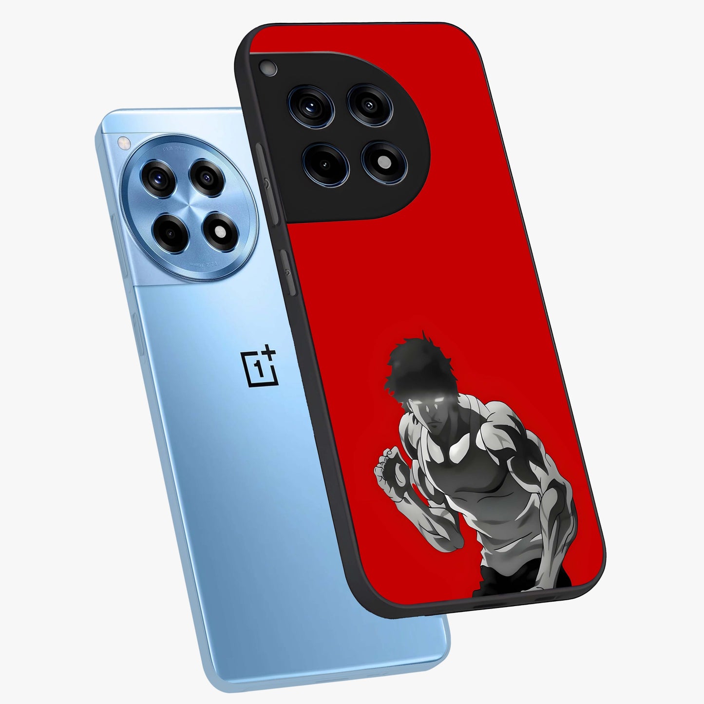 Crimson Power Rush Glass Case for 1+12R angled mockup showcasing glossy finish and high energy design