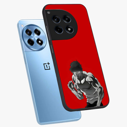 Crimson Power Rush Glass Case for 1+12R angled mockup showcasing glossy finish and high energy design