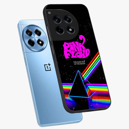 Galactic Light Frequency Glass Case for 1+12R angled mockup showcasing glossy finish and vibrant neon detailing