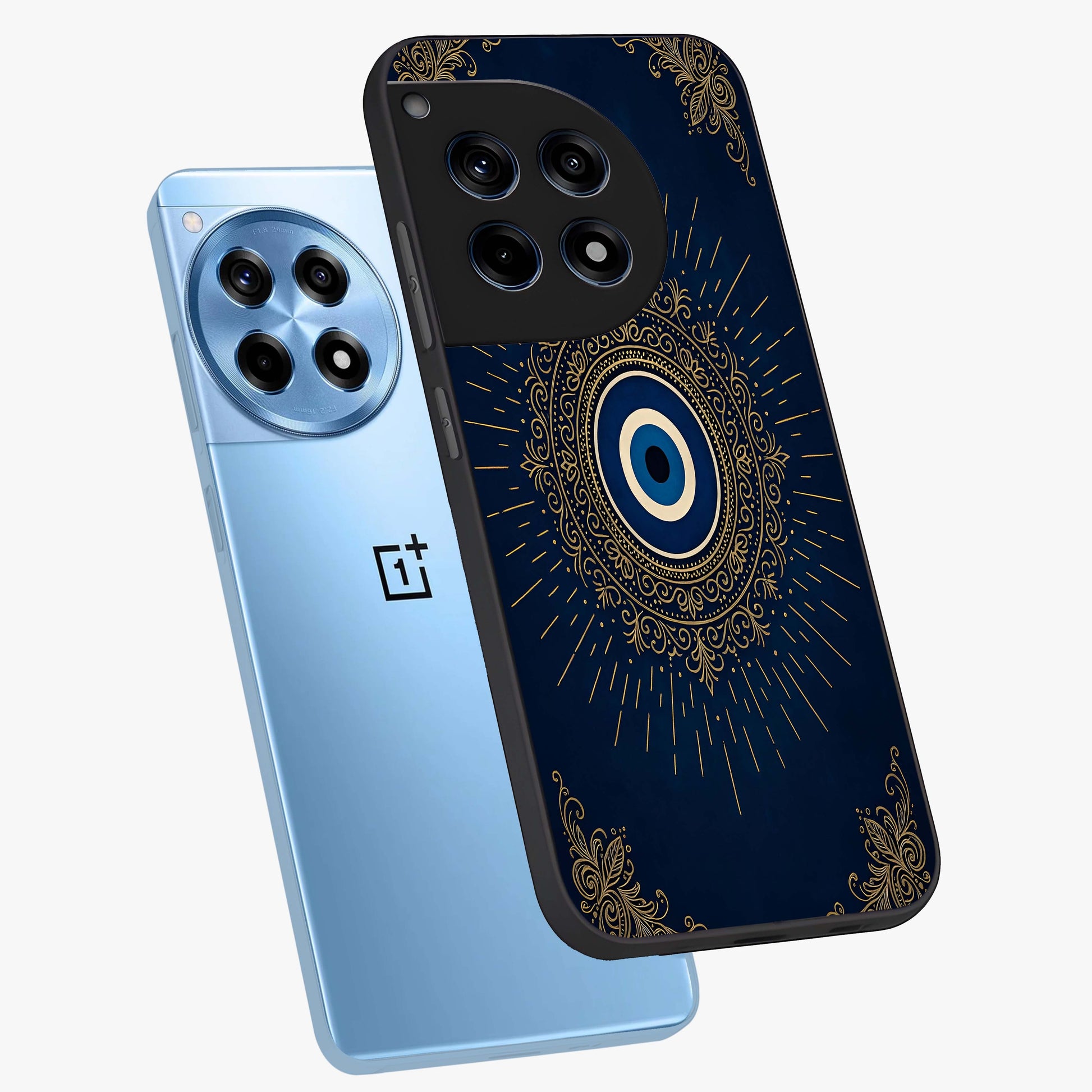 Golden Heart Glow Glass Case for 1+12R angled mockup showcasing glossy finish and radiant warm tones