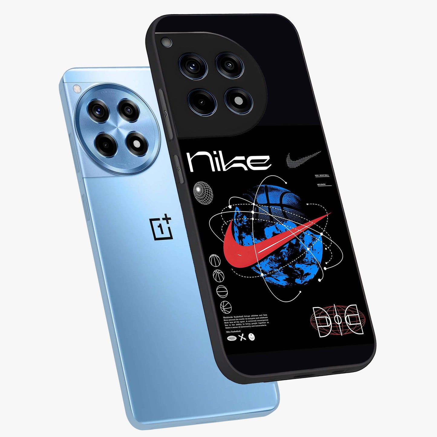 Gravity Sports Fusion Glass Case for 1+12R angled mockup showcasing glossy finish and high energy detailing