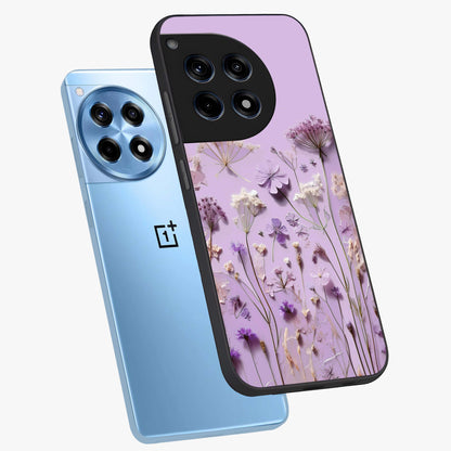 Lavender Blossom Dream Glass Case for 1+12R angled mockup showcasing glossy finish and pastel purple tones