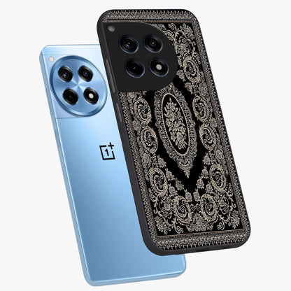 Noir Bloom Elegance Glass Case for 1+12R angled mockup showcasing glossy finish and refined bloom detailing